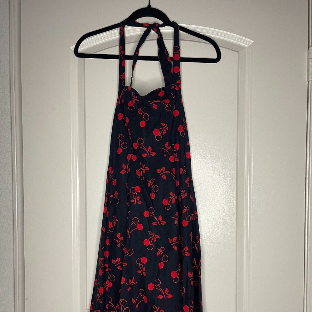 BLACK & RED HALTER DRESS